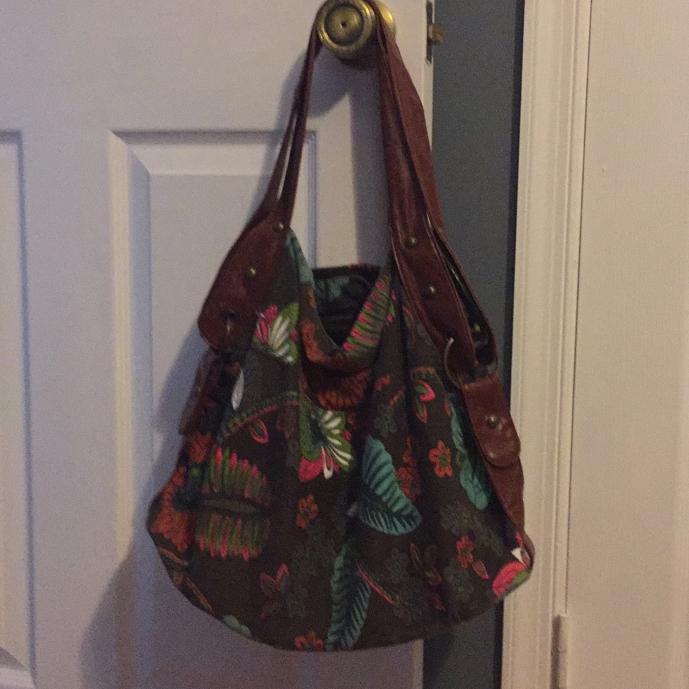 Floral fabric hand bag